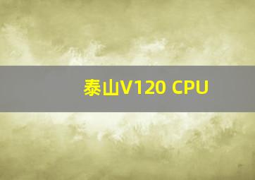 泰山V120 CPU